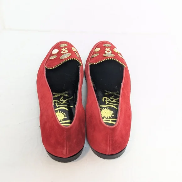 Vintage 80-90s red suede flats - Picture 7 of 16